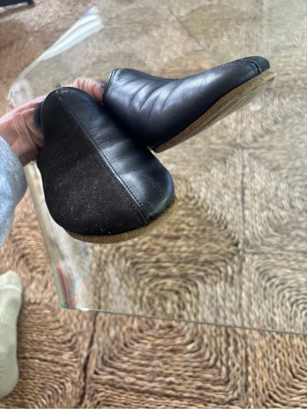 Sabah Black Fur-Trim Slip-On Mules - Picture 2 of 4